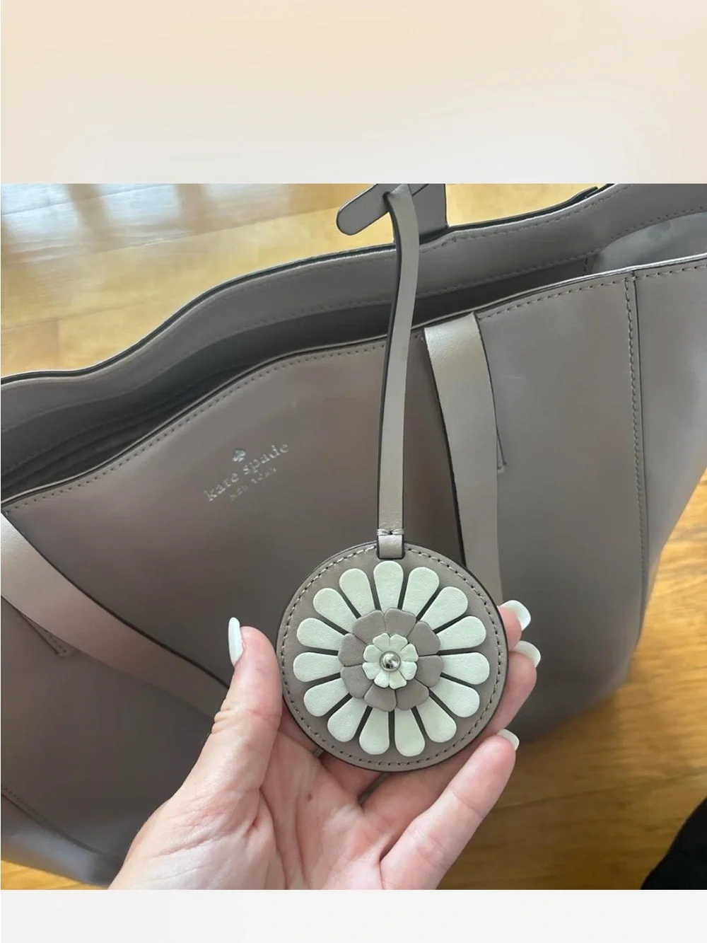 kate spade muted pink leather tote